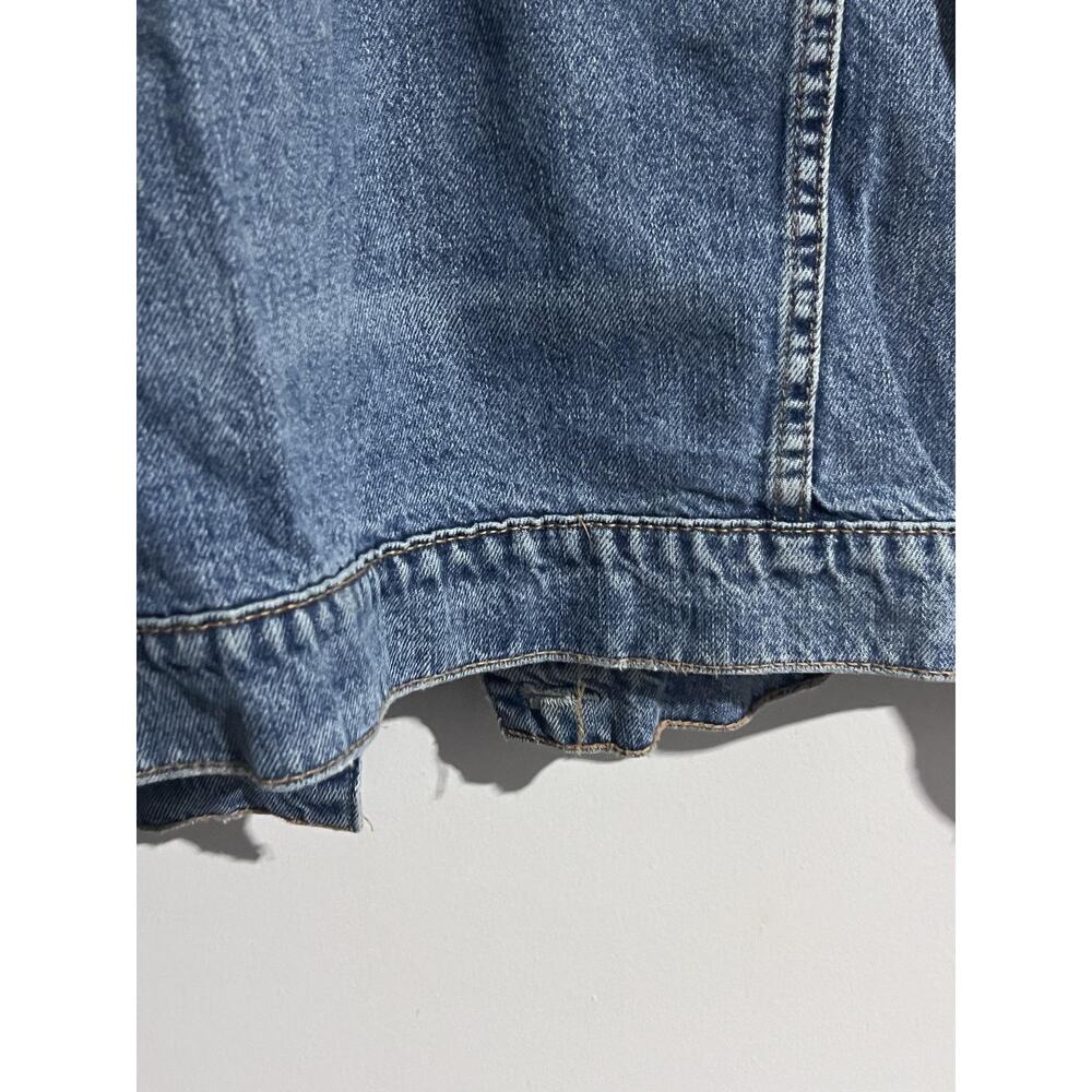 American Eagle Jacket Mens XL Blue Denim Bomber Collared Pockets Cotton Button - Picture 10 of 16